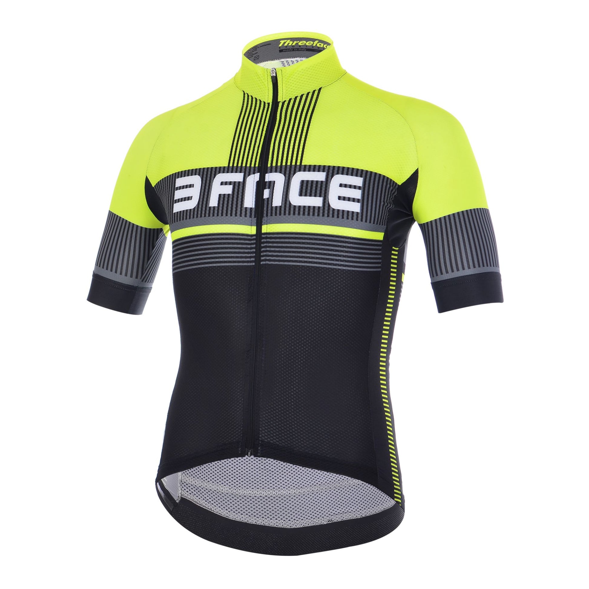 Das 3face Deal Herren-Trikot in Schwarz-Gelb überzeugt mit sportlichem Design und optimaler Performance. Die Vorderseite zeigt das enganliegende, atmungsaktive Material, das für hervorragende Belüftung und Tragekomfort sorgt. Gelbe Akzente setzen dynamische Highlights, während die schwarze Grundfarbe eine elegante Optik verleiht. Ideal für Velofahrer, die auf Komfort und Stil setzen.