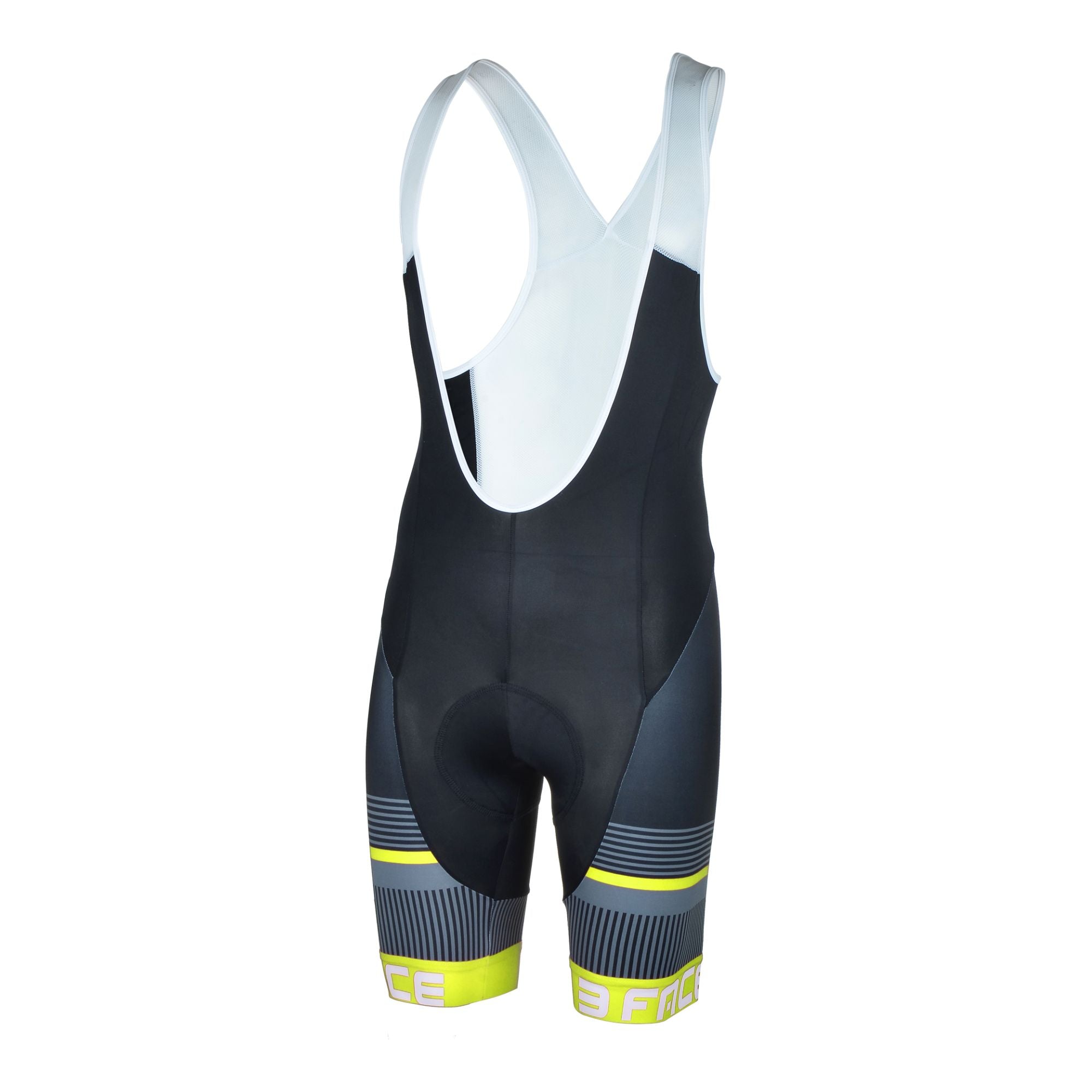 Die 3face DEAL Velohose in Schwarz mit auffälligen gelben Akzenten und ergonomischer Passform. Das atmungsaktive, elastische Material sorgt für optimalen Komfort auf langen Velotouren. Die strategisch platzierte Polsterung bietet maximale Dämpfung, während das aerodynamische Design für eine perfekte Passform sorgt.