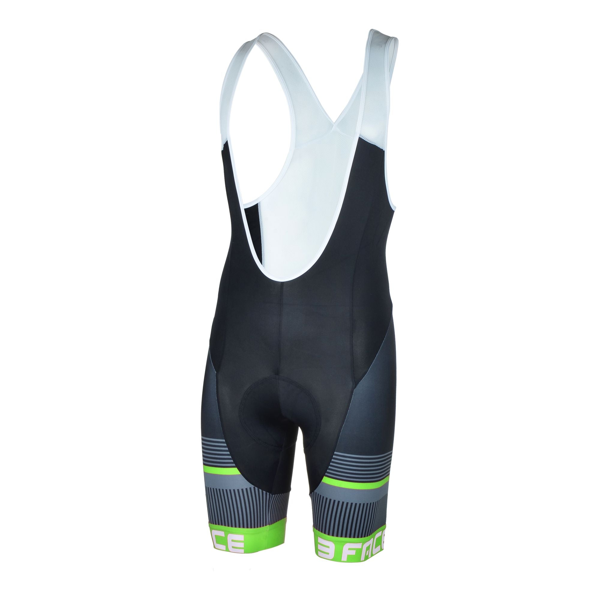 Die 3face DEAL Velohose in Schwarz mit auffälligen grünen Akzenten und ergonomischer Passform. Das atmungsaktive, elastische Material sorgt für optimalen Tragekomfort auf langen Velotouren. Die strategisch platzierte Polsterung bietet maximale Dämpfung, während das aerodynamische Design eine perfekte Passform gewährleistet.