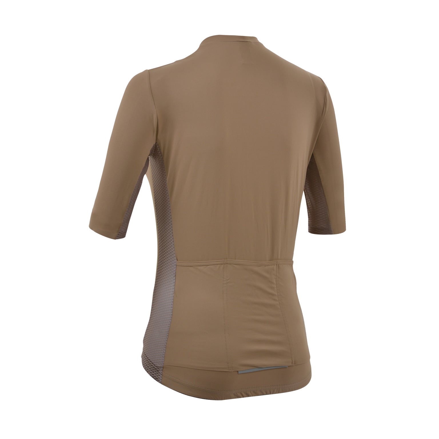Ein elegantes Damen-Velotrikot der Marke 3face in der Farbe Argilla. Das enganliegende Design mit kurzem Reissverschluss und verlängerten Ärmeln bietet eine aerodynamische Passform für sportliche Fahrten. Die glatte Stoffstruktur unterstreicht den minimalistischen Stil. Ideal für modebewusste Velofahrerinnen.