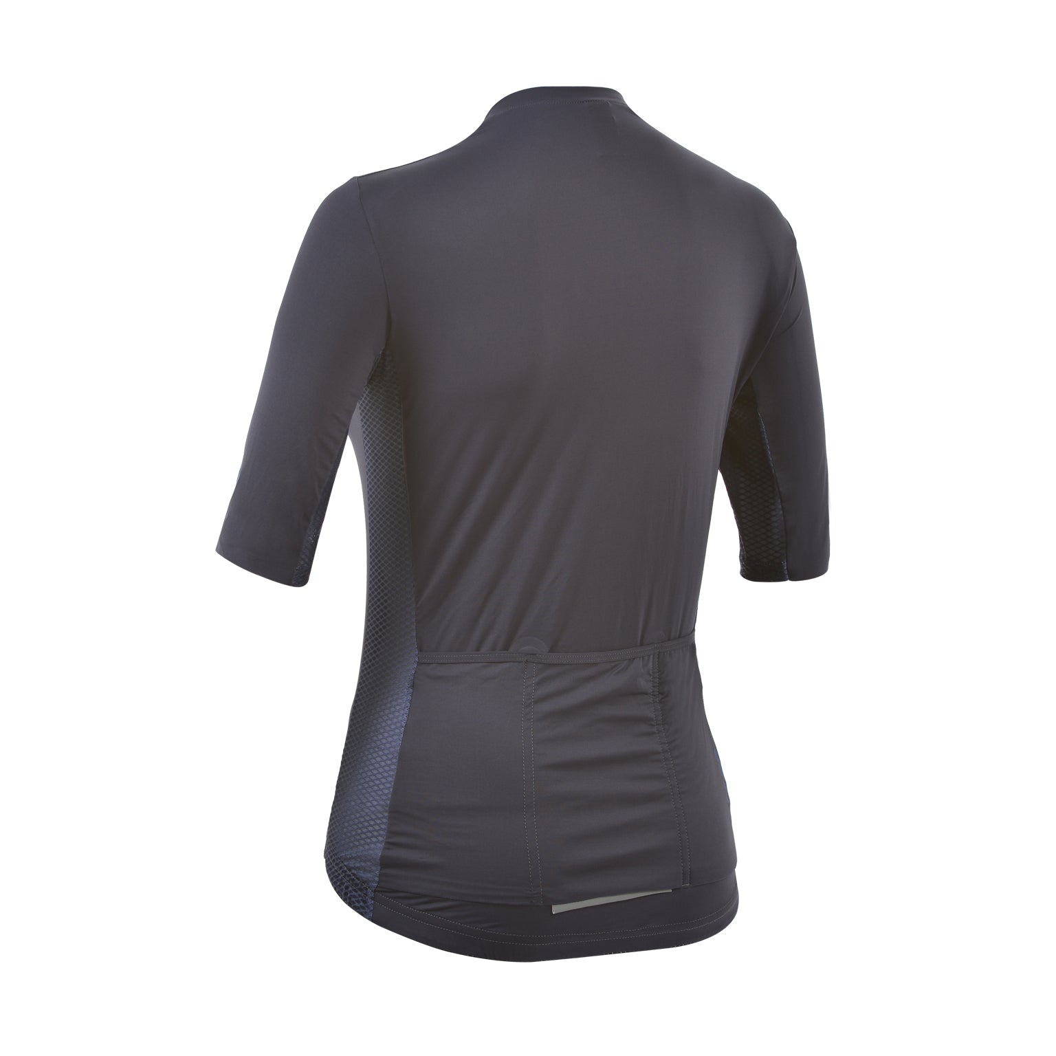 Ein elegantes Damen-Velotrikot der Marke 3face in der Farbe Graphite. Das enganliegende Design mit kurzem Reissverschluss und verlängerten Ärmeln bietet eine aerodynamische Passform für sportliche Fahrten. Die glatte Stoffstruktur unterstreicht den minimalistischen Stil. Ideal für modebewusste Velofahrerinnen.